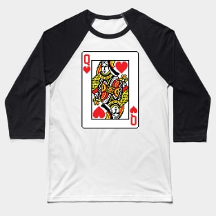 Queen of Hearts Pixel Art Baseball T-Shirt